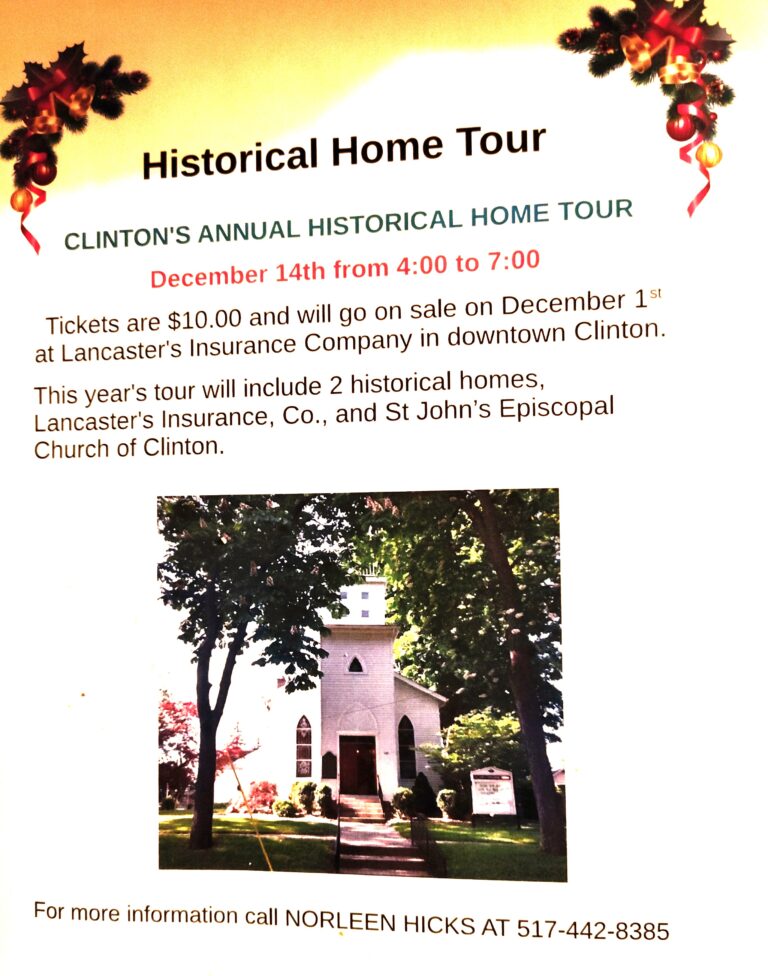 Clinton Historic Home Tour, Dec. 14, 2024 Historical Society of